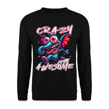 Cute but Crazy Elefant Comic Stil - Unisex Pullover - Schwarz - Vorne - Alina (178cm) & Michal (187cm)