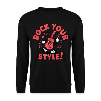 Rock Your Style – Guitar Design - Unisex Sweatshirt - black - Front - Alina (178cm) & Michal (187cm)