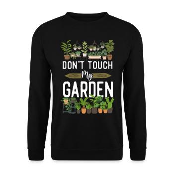 Plant Lover Gardening Don't Touch - Unisex Pullover - Schwarz - Vorne - Alina (178cm) & Michal (187cm)