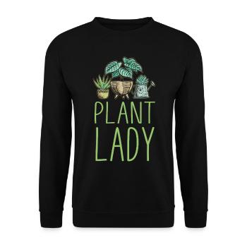 Plant Lover Gardening Plant Lady - Unisex Pullover - Schwarz - Vorne - Alina (178cm) & Michal (187cm)