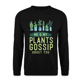Plant Lover Gardening Me And My - Unisex Pullover - Schwarz - Vorne - Alina (178cm) & Michal (187cm)