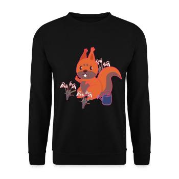 Spring Squirrel Snowdrop Kids - Unisex Sweatshirt - black - Front - Alina (178cm) & Michal (187cm)