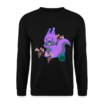 Squirrel Spring Flowers Gardening Flowers - Unisex Sweatshirt - black - Front - Alina (178cm) & Michal (187cm)