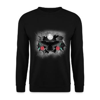 mystical crow roses crows ravens raven halloween - Unisex Sweatshirt - black - Front - Alina (178cm) & Michal (187cm)