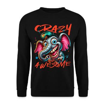 Crazy but Awesome Zebra Comic Style - Unisex Sweatshirt - black - Front - Alina (178cm) & Michal (187cm)