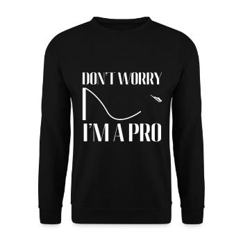 Don't Worry I'm a Pro - Ski Jumping Humor - Unisex Sweatshirt - black - Front - Alina (178cm) & Michal (187cm)