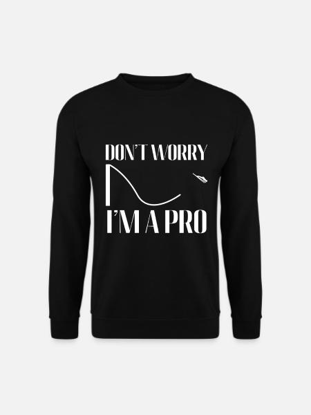 Don't Worry I'm a Pro - Skispringen Humor - Unisex Pullover - Schwarz
