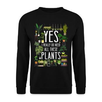 Amateur de plantes jardinage , je - Sweat-shirt Unisexe - noir - Devant - Alina (178cm) & Michal (187cm)
