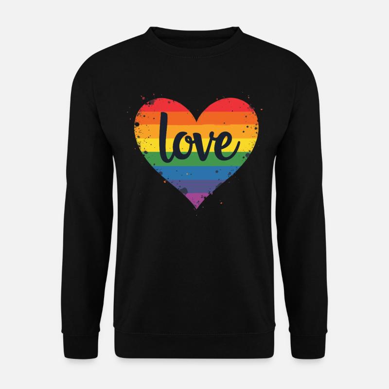 Pride Love Herz LGBTQ Regenbogen Herz Pride Gay - Unisex Pullover - Schwarz