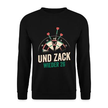 Dart Und Zack wieder 26 Darts - Unisex Pullover - Schwarz - Vorne - Alina (178cm) & Michal (187cm)