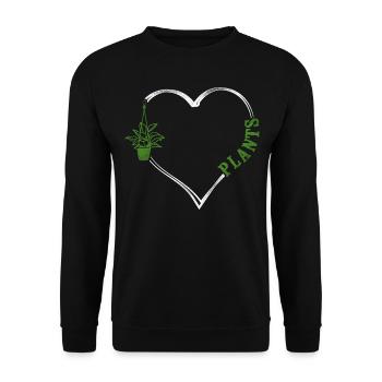 Plant Lover Gardening Heart Plants - Unisex Pullover - Schwarz - Vorne - Alina (178cm) & Michal (187cm)