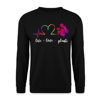 Amoureux des plantes Jardinage Amour en direct - Sweat-shirt Unisexe - noir - Devant - Alina (178cm) & Michal (187cm)