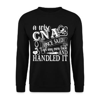 CNA Let CNA Handle It - Unisex Sweatshirt - black - Front - Alina (178cm) & Michal (187cm)
