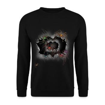 Halloween Spiders Spider Spiders Phobia - Unisex Sweatshirt - black - Front - Alina (178cm) & Michal (187cm)