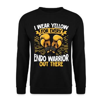 I wear yellow for every endo warrior out there - Unisex Sweatshirt - black - Front - Alina (178cm) & Michal (187cm)