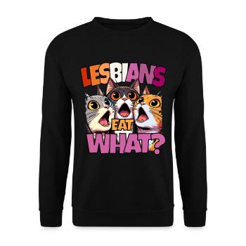 Les lesbiennes mangent quoi ? Fierté Fierté Drôle de chats LGBTQ - Sweat-shirt Unisexe - noir - Devant - Alina (178cm) & Michal (187cm)