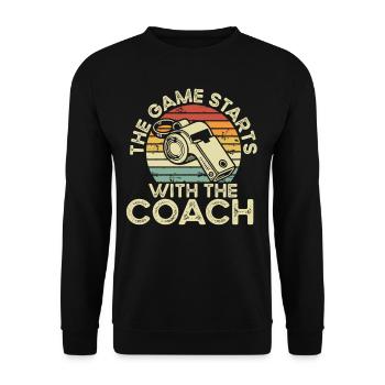 Trainer Geschenke Coach Geschenkidee - Unisex Pullover - Schwarz - Vorne - Alina (178cm) & Michal (187cm)
