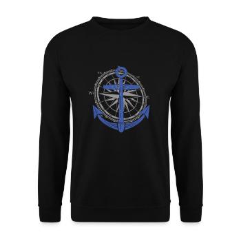 3 Capitaine Sailor Windrose - Sweat-shirt Unisexe - noir - Devant - Alina (178cm) & Michal (187cm)