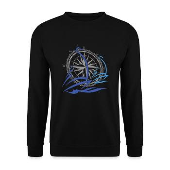 1 Capitaine Sailor Windrose - Sweat-shirt Unisexe - noir - Devant - Alina (178cm) & Michal (187cm)