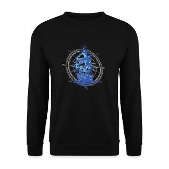 6 Capitaine Sailor Windrose - Sweat-shirt Unisexe - noir - Devant - Alina (178cm) & Michal (187cm)