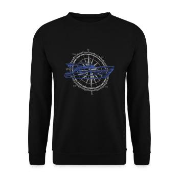 5 Capitaine Sailor Windrose - Sweat-shirt Unisexe - noir - Devant - Alina (178cm) & Michal (187cm)