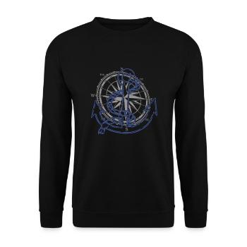2 Capitaine Sailor Windrose - Sweat-shirt Unisexe - noir - Devant - Alina (178cm) & Michal (187cm)