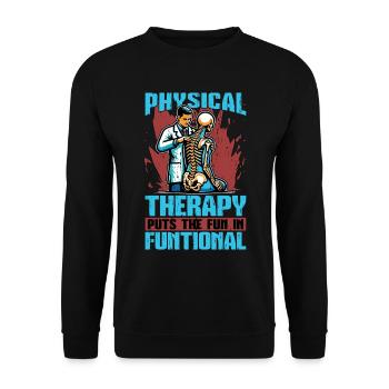 La physiothérapie met le plaisir chez le physiothérapeute - Sweat-shirt Unisexe - noir - Devant - Alina (178cm) & Michal (187cm)