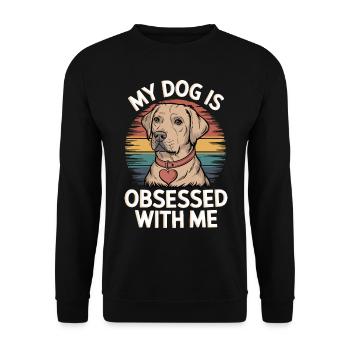 Mon chien est obsédé par moi - Sweat-shirt Unisexe - noir - Devant - Alina (178cm) & Michal (187cm)
