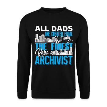 The Finest Archivist Dad - Unisex Sweatshirt - black - Front - Alina (178cm) & Michal (187cm)
