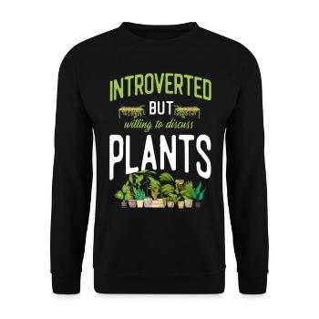 Plant Lover Gardening Introverted - Unisex Pullover - Schwarz - Vorne - Alina (178cm) & Michal (187cm)