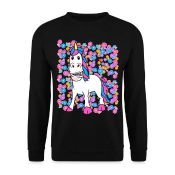 Spring Summer Unicorn Unicorns Kids Child - Unisex Sweatshirt - black - Front - Alina (178cm) & Michal (187cm)
