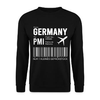 Flugticket Palma - Unisex Pullover - Schwarz - Vorne - Alina (178cm) & Michal (187cm)