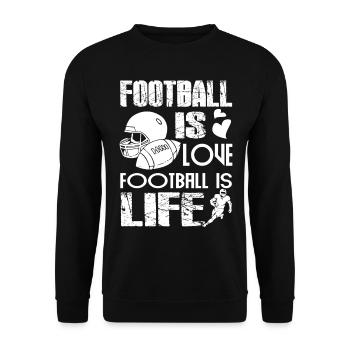 Football Football Is Love Football Is Life - Unisex Sweatshirt - black - Front - Alina (178cm) & Michal (187cm)