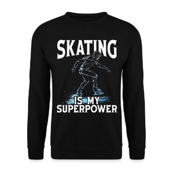 Schlittschuhläufer Schlittschuhlaufen Schlittschuh - Unisex Pullover - Schwarz - Vorne - Alina (178cm) & Michal (187cm)