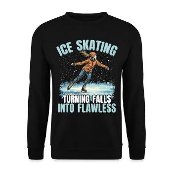 patineur patineur patin à glace patin à glace - Sweat-shirt Unisexe - noir - Devant - Alina (178cm) & Michal (187cm)