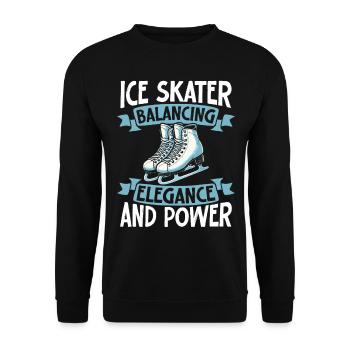 patineur patineur patin à glace patin à glace - Sweat-shirt Unisexe - noir - Devant - Alina (178cm) & Michal (187cm)