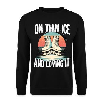 patineur patineur patin à glace patin à glace - Sweat-shirt Unisexe - noir - Devant - Alina (178cm) & Michal (187cm)