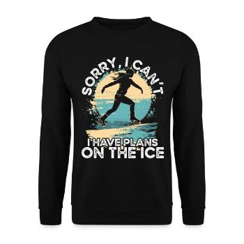 patineur patineur patin à glace patin à glace - Sweat-shirt Unisexe - noir - Devant - Alina (178cm) & Michal (187cm)