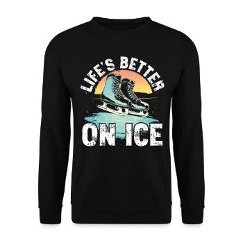 patineur patineur patin à glace patin à glace - Sweat-shirt Unisexe - noir - Devant - Alina (178cm) & Michal (187cm)