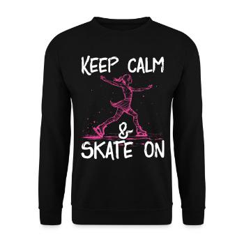 Schlittschuhläufer Schlittschuhlaufen Schlittschuh - Unisex Pullover - Schwarz - Vorne - Alina (178cm) & Michal (187cm)