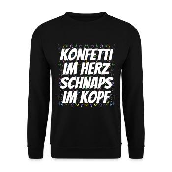 Carnival Confetti Saying - Unisex Sweatshirt - black - Front - Alina (178cm) & Michal (187cm)