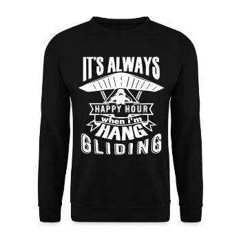 Hang Gliding Hang Gliding Happy Hour - Unisex Sweatshirt - black - Front - Alina (178cm) & Michal (187cm)