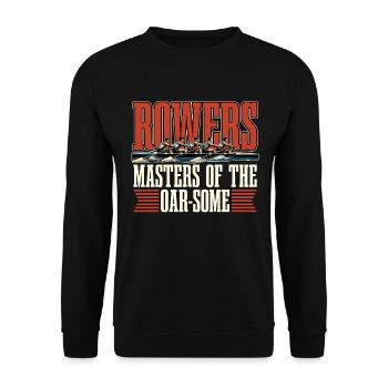 Water Rowers Masters of the Oar-some Paddling - Unisex Sweatshirt - black - Front - Alina (178cm) & Michal (187cm)