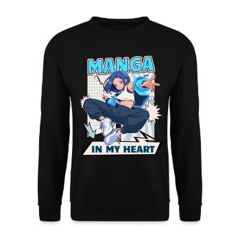 Manga Bücher Manga Liebhaber - Unisex Pullover - Schwarz - Vorne - Alina (178cm) & Michal (187cm)