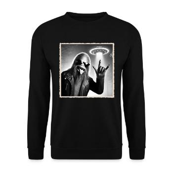 Rock, Rocker, Rock Musik, Heavy Metal, Rock Hand - Unisex Pullover - Schwarz - Vorne - Alina (178cm) & Michal (187cm)