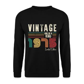 1975 Anniversaire vintage rétro né en 1975 - Sweat-shirt Unisexe - noir - Devant - Alina (178cm) & Michal (187cm)