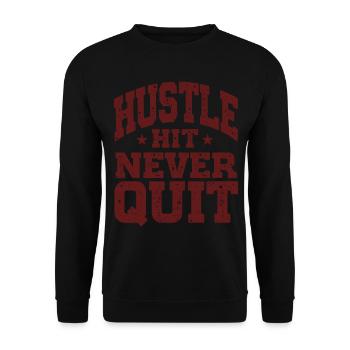 Hustle Hit Never Quit Athlete Fitness - Sweat-shirt Unisexe - noir - Devant - Alina (178cm) & Michal (187cm)