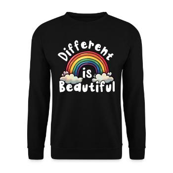 Ce qui est différent, c’est la belle inclusivité de l’arc-en-ciel - Sweat-shirt Unisexe - noir - Devant - Alina (178cm) & Michal (187cm)
