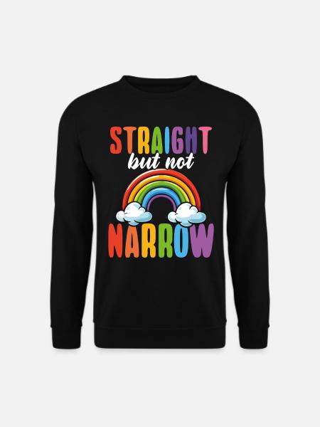 Gerader, Aber Nicht Schmaler Lgbtq+ Verbündeter - Unisex Pullover - Schwarz