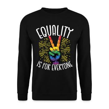 L’égalité est pour tous les signes de paix - Sweat-shirt Unisexe - noir - Devant - Alina (178cm) & Michal (187cm)